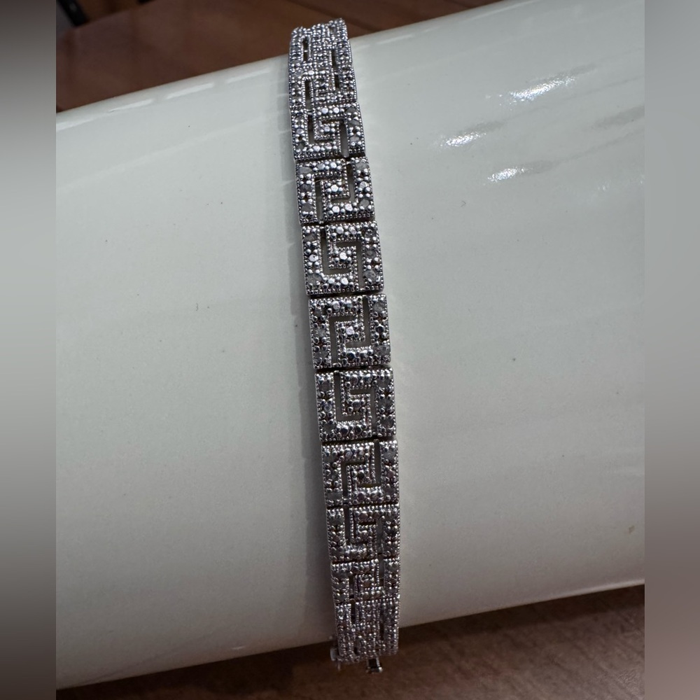 Silver/Stone Maze Bracelet